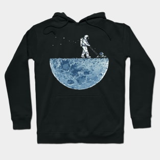 Astronaut mowing the grass on the moon Hoodie